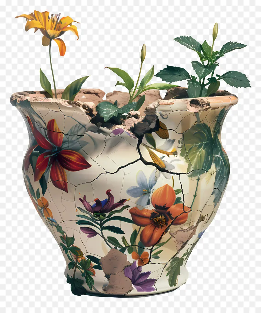 Vaso De Flores Quebrado，Vaso De Flores PNG