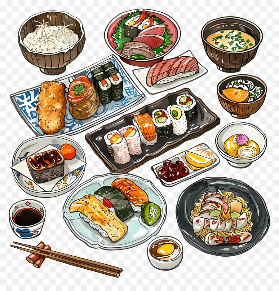 Comida Japonesa，Propagação De Comida Japonesa PNG