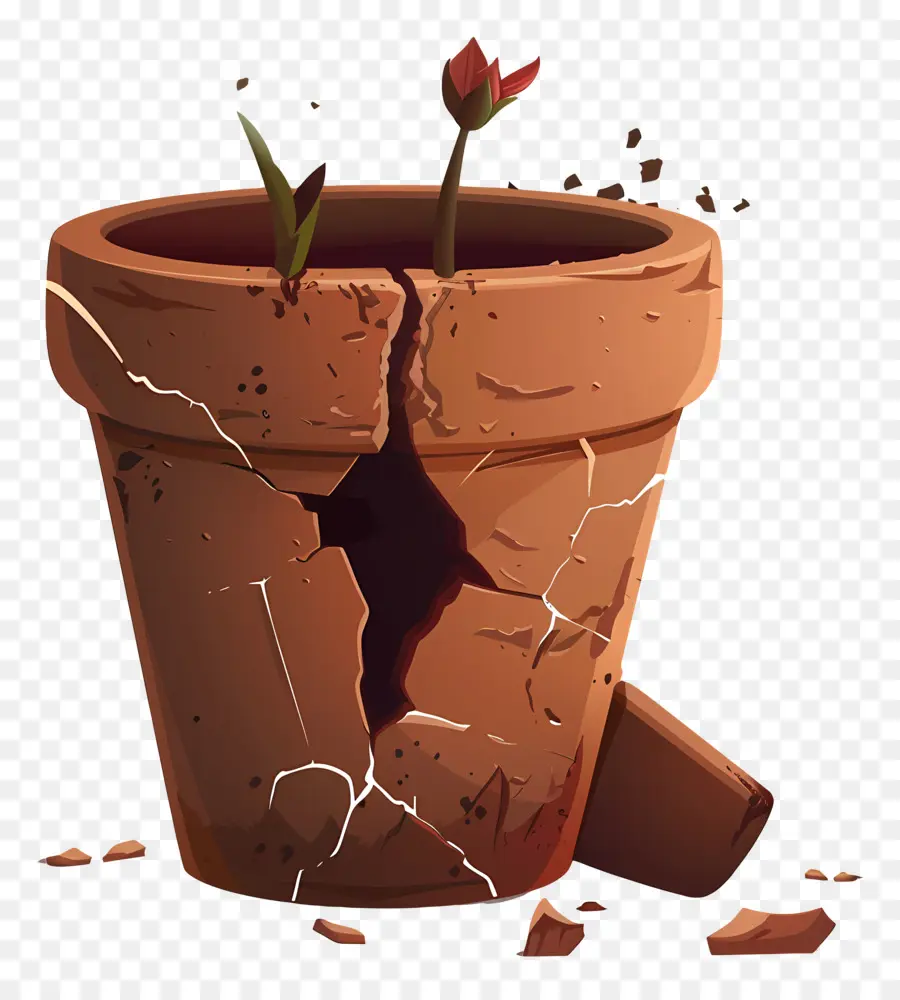 Vaso De Flores Quebrado，Flor PNG