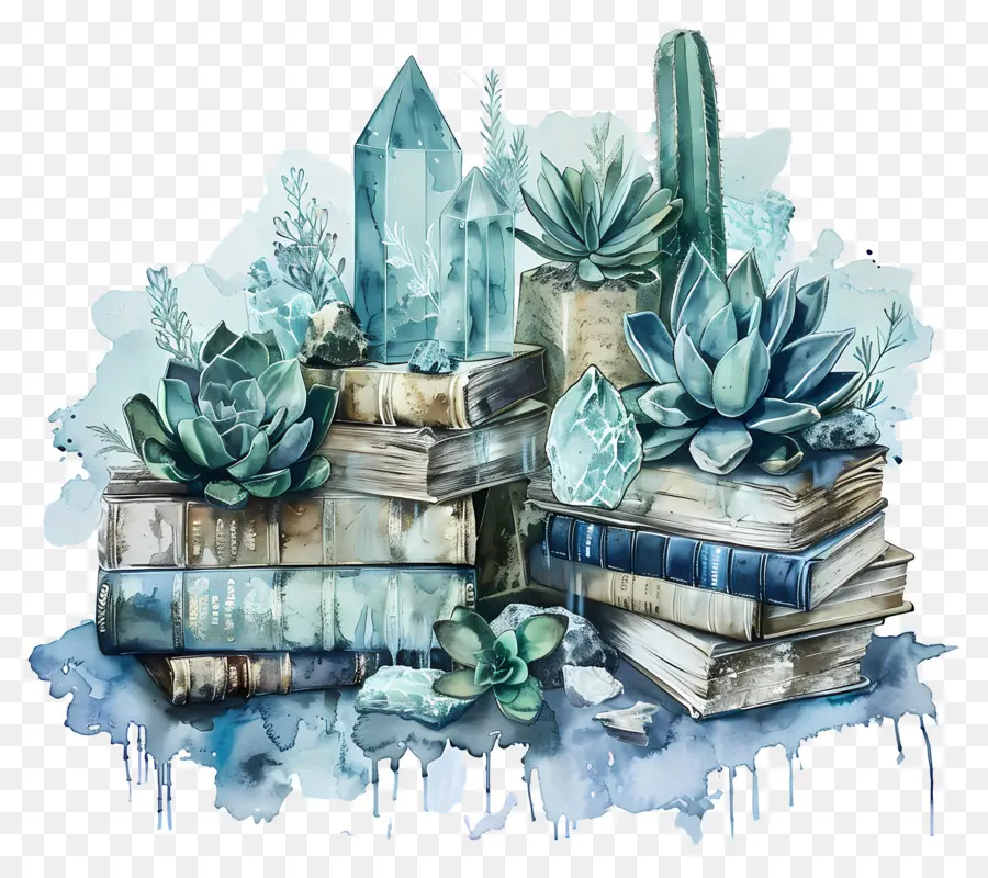 Livros，Pintura Em Aquarela PNG