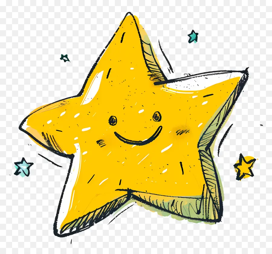 Estrela Amarela，Smiley Face PNG