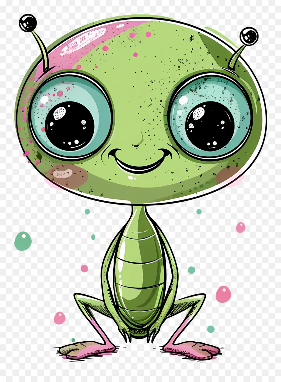 Cartoon Alienígena，Olhos Grandes PNG