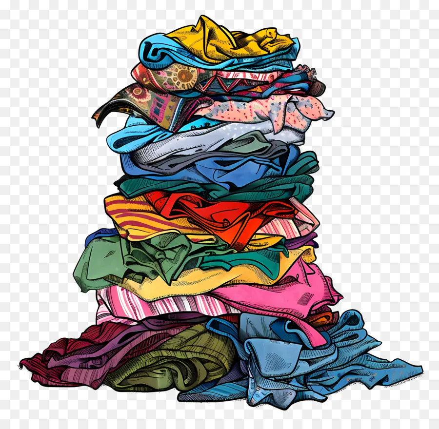 Pilha De Roupas，Camisas PNG