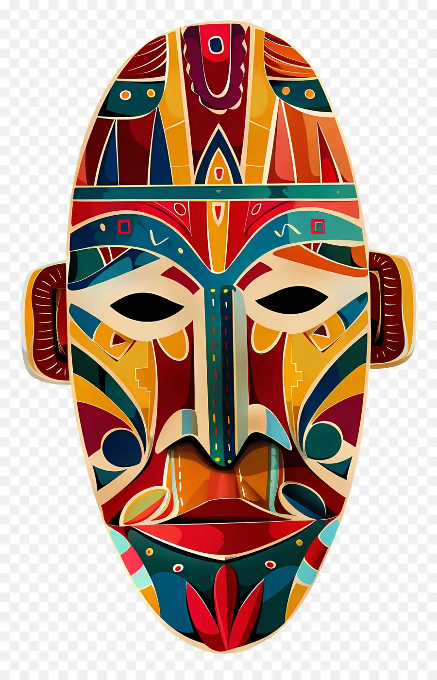 Máscara Tribal，Máscara Colorida PNG