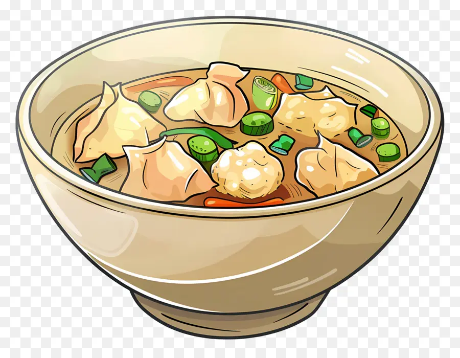 Sopa Wonton，Tigela De Sopa PNG