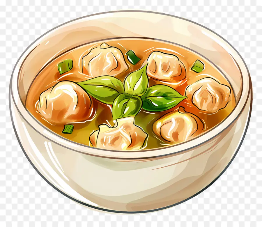 Wonton Sopa，Sopa De Bolinho PNG