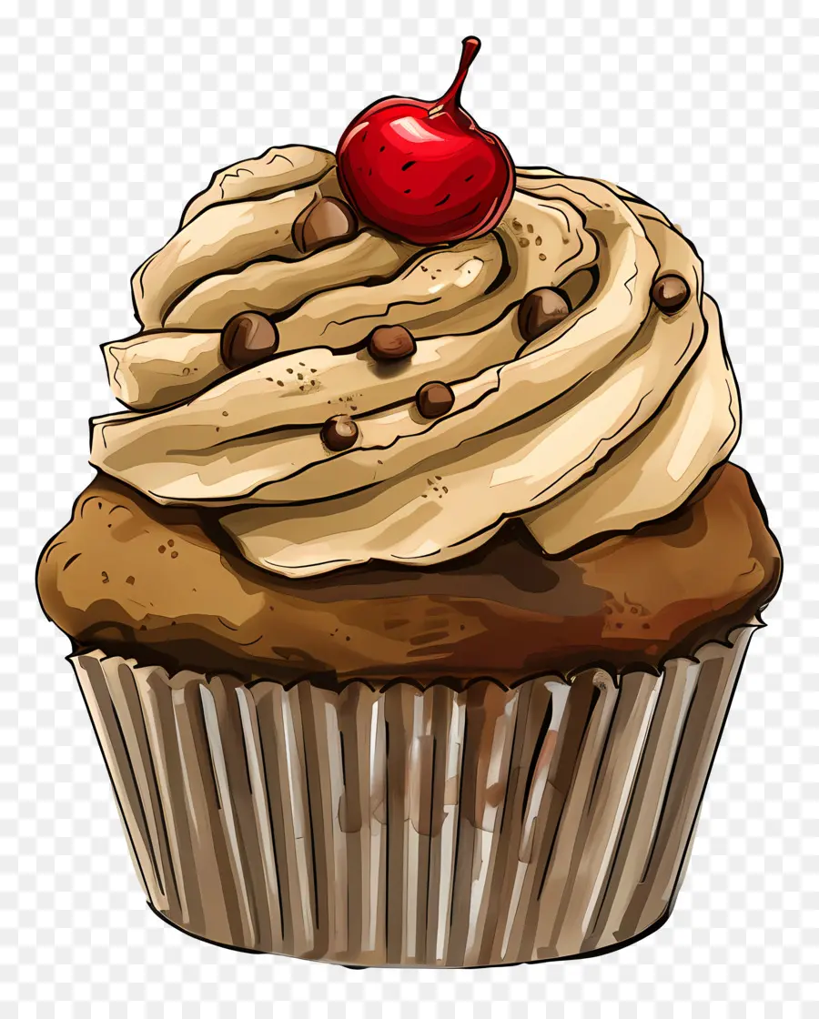 Bolinho De Avelã，Cupcake Com Cereja PNG