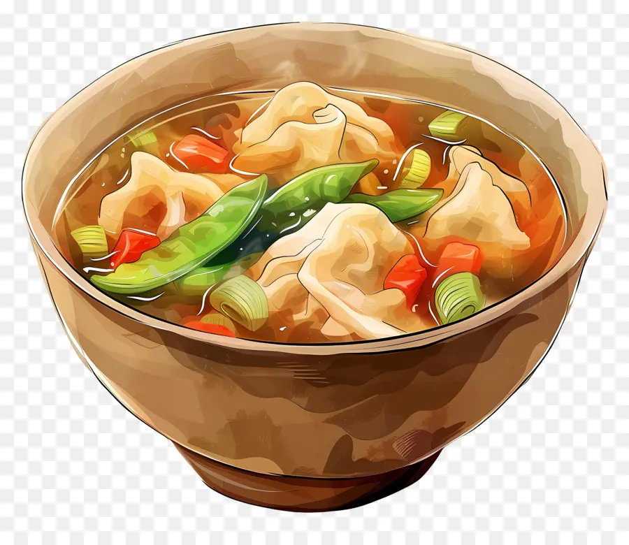 Wonton Sopa，Sopa De Macarrão PNG