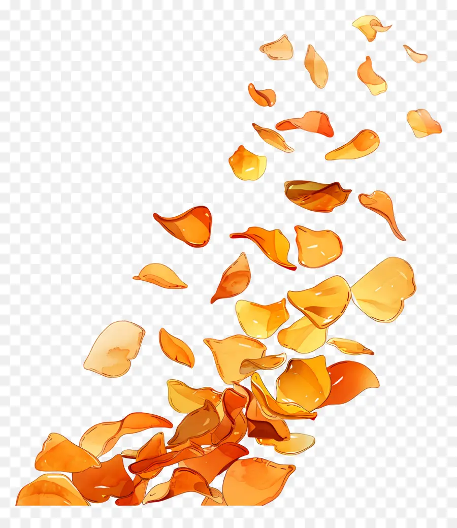 Voando Chips，Pétalas De Rosa Laranja PNG