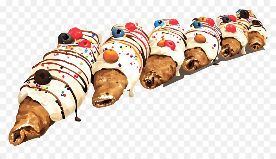 Cannoli，Croissants Decorados PNG