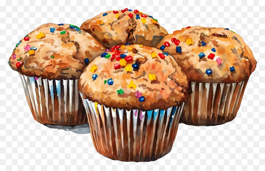 Muffins，Cupcakes Com Granulado PNG