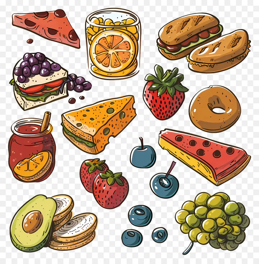 Alimentos，Lanches Variados PNG