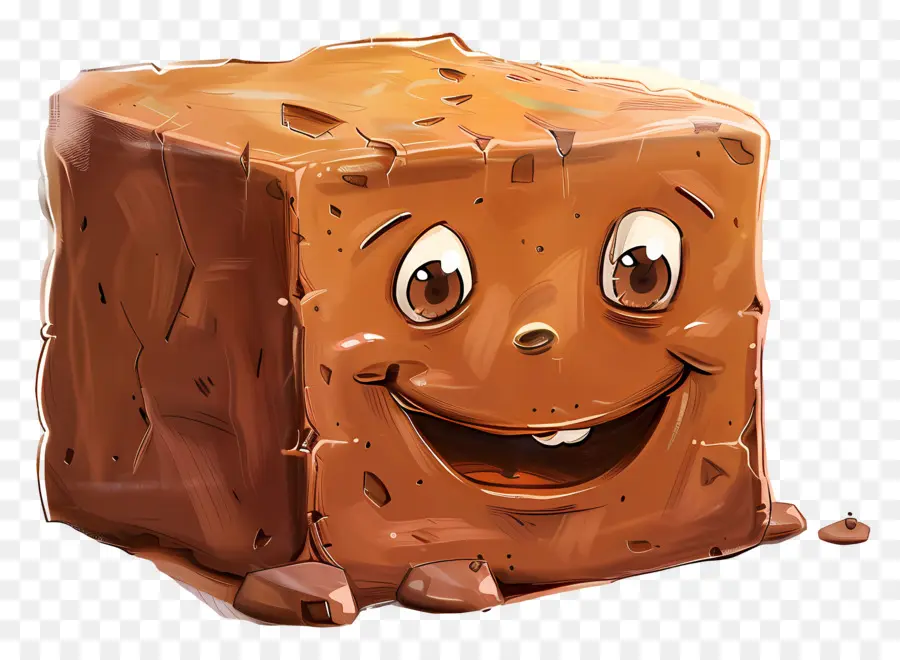 Fudge，Bloco De Chocolate Sorridente PNG