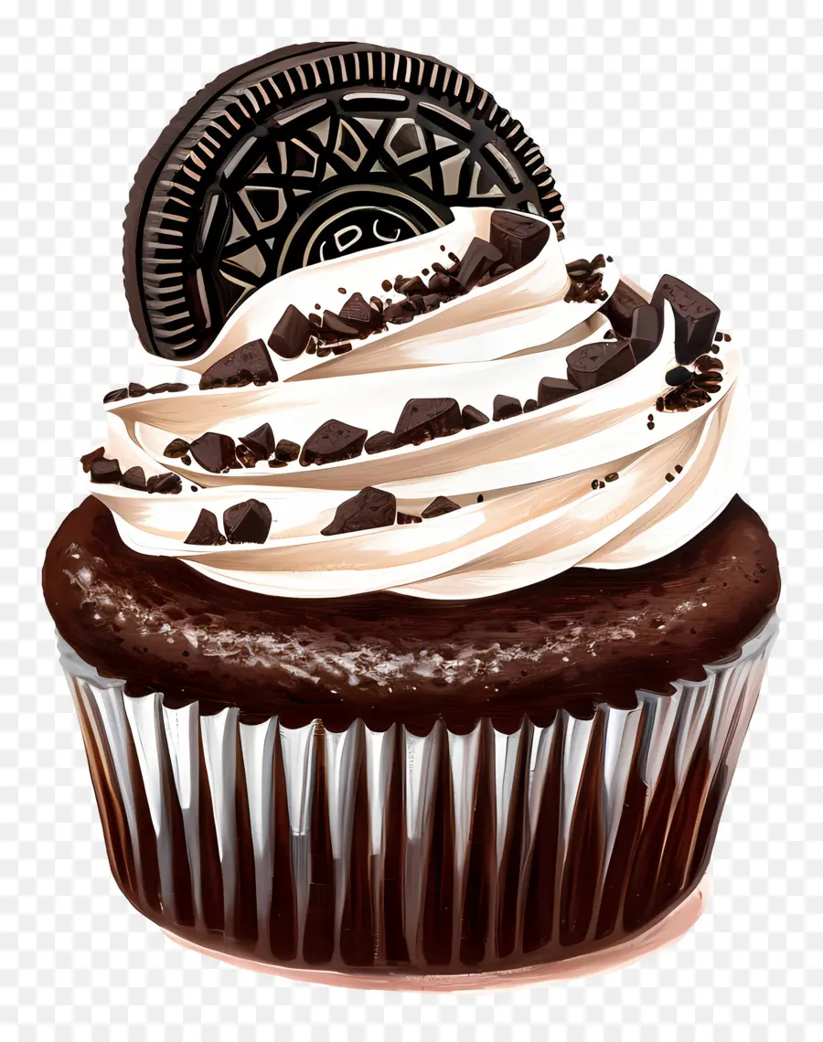 Cupcake De Oreo，Cupcake De Chocolate PNG