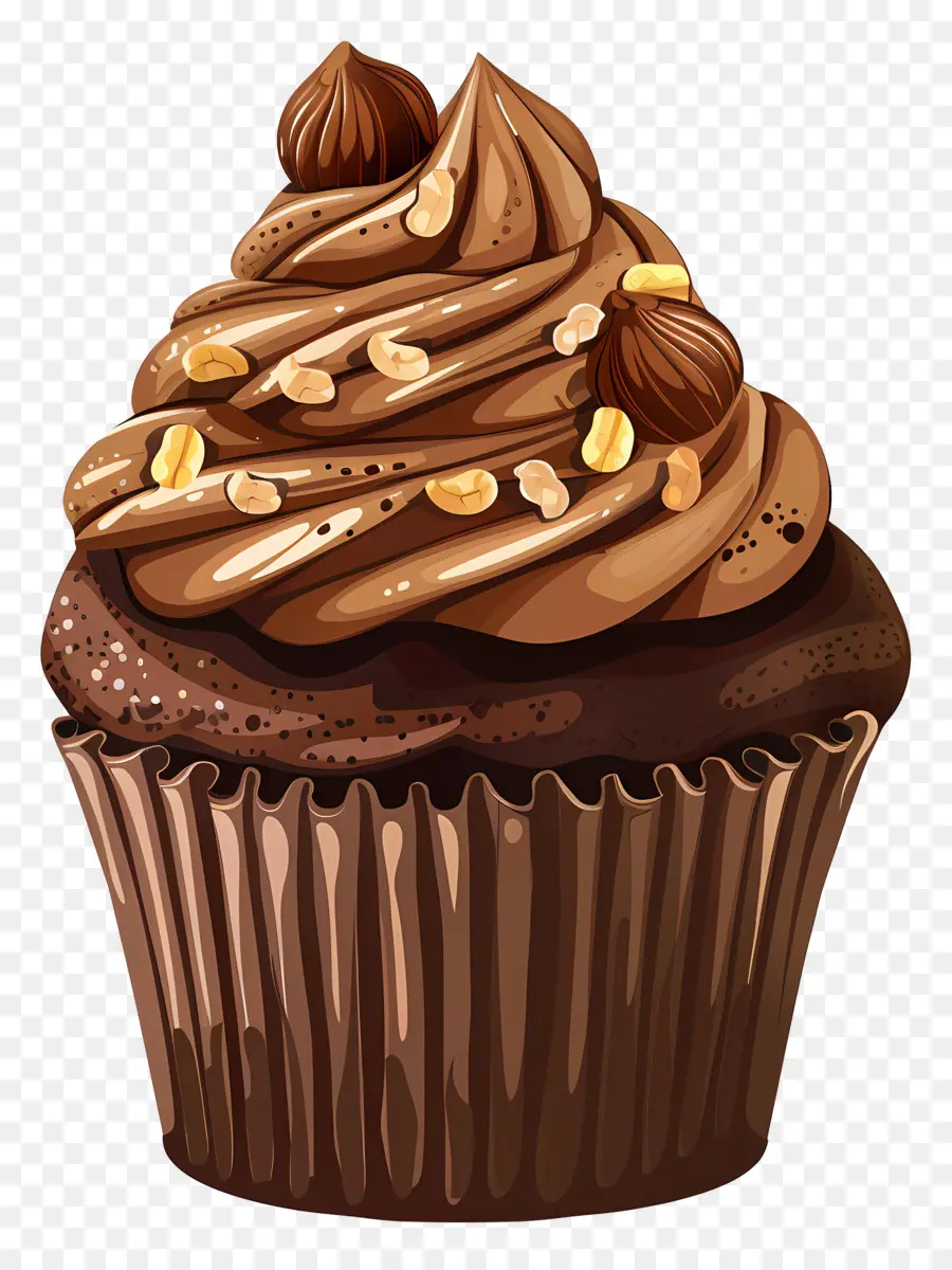 Cupcake De Avelã，Sobremesa De Chocolate PNG