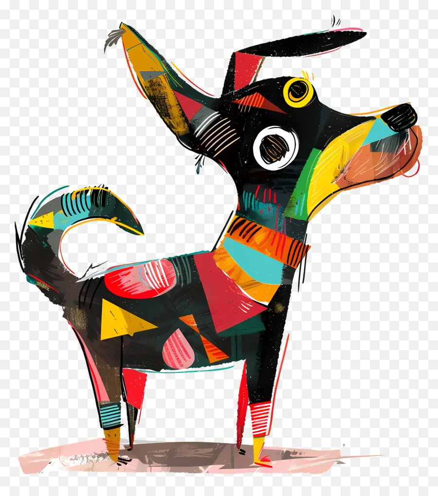 Cachorro，Cachorro Colorido PNG