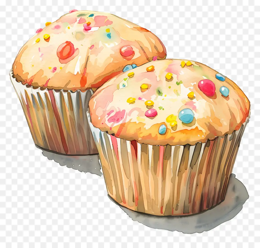 Cupcakes Com Granulado，Bolinhos PNG