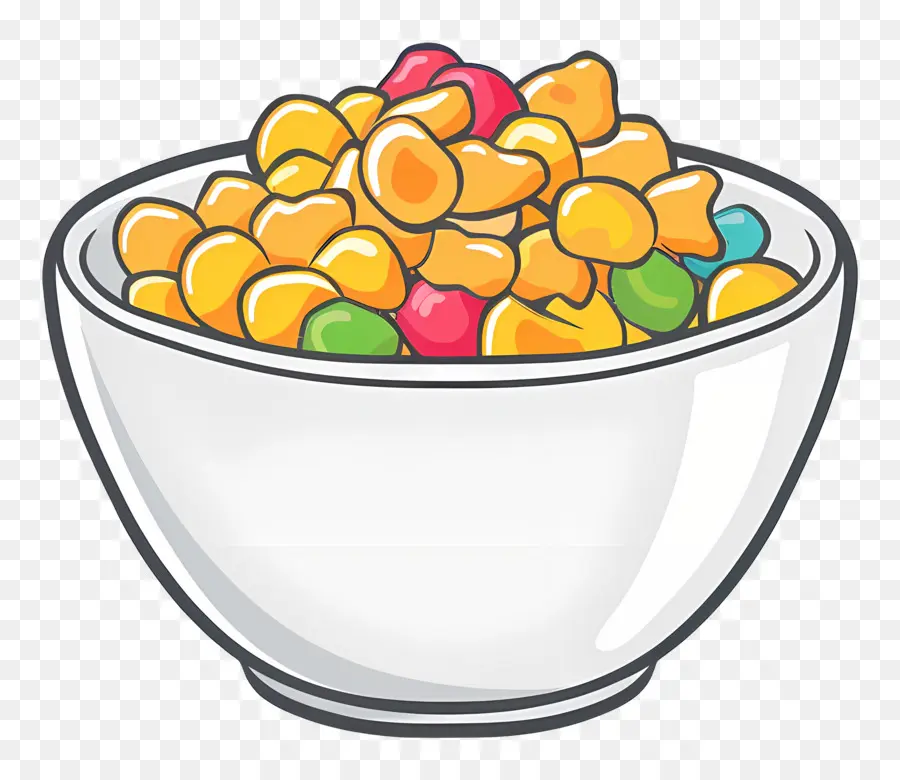 Tigela De Cereal，Cereal Colorido PNG