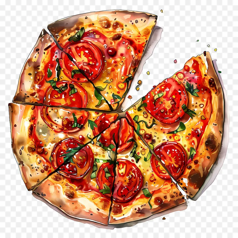 Pizza，Fatiar PNG