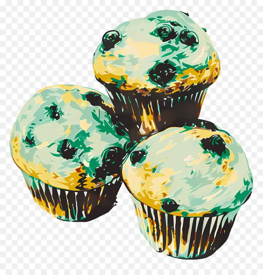 Muffins，Muffins De Mirtilo PNG