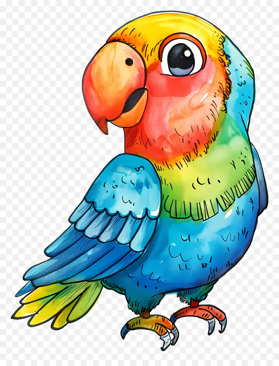 Cartoon Pássaro，Parrot Colorido PNG