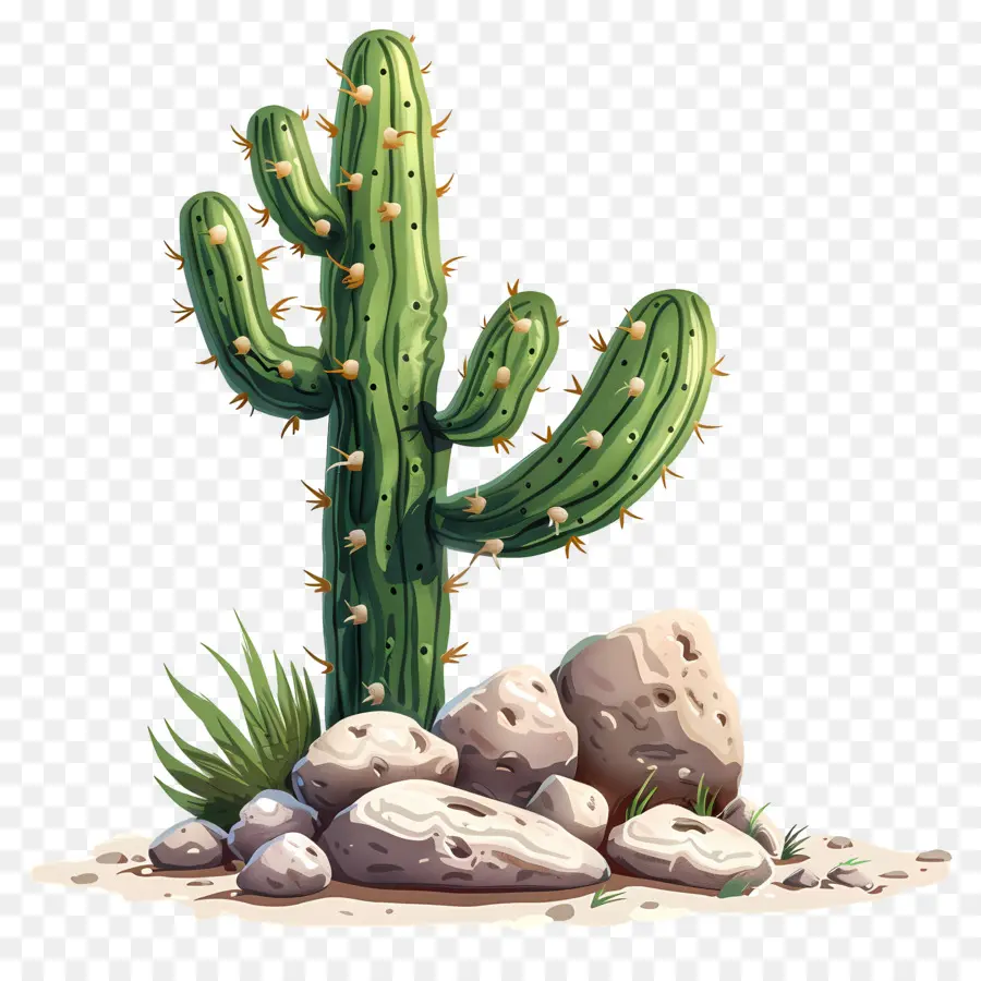 Cacto Com Rochas，Cactus PNG