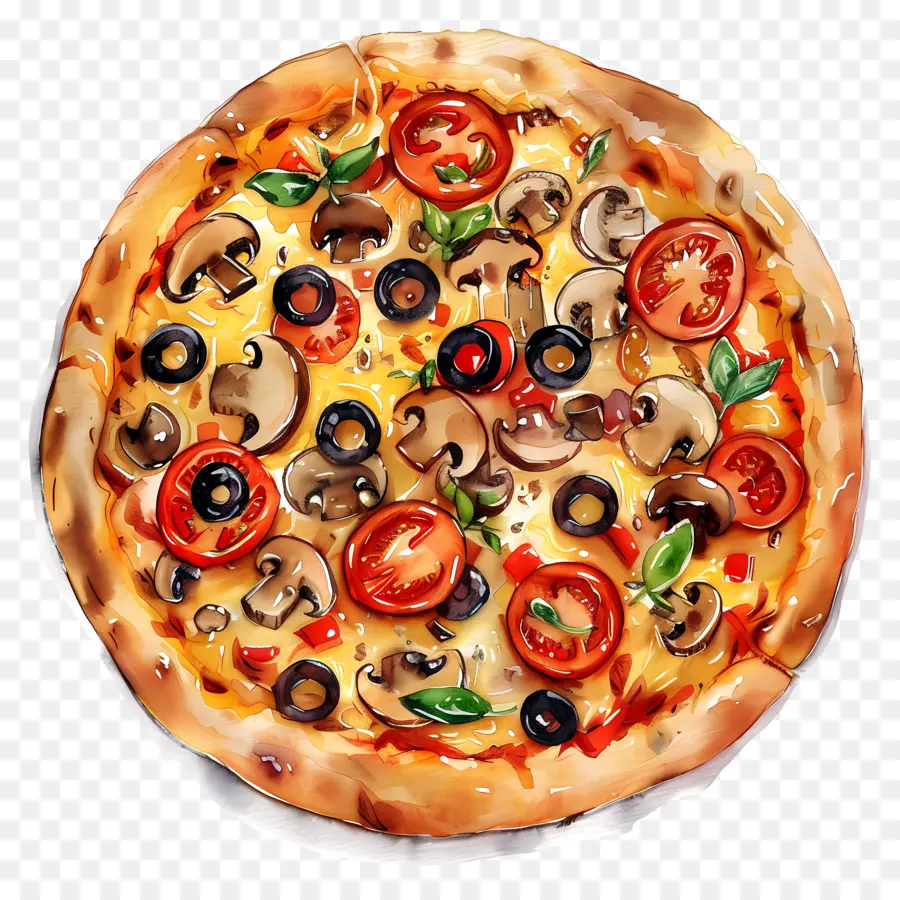 Pizza Vegana，Pizza PNG