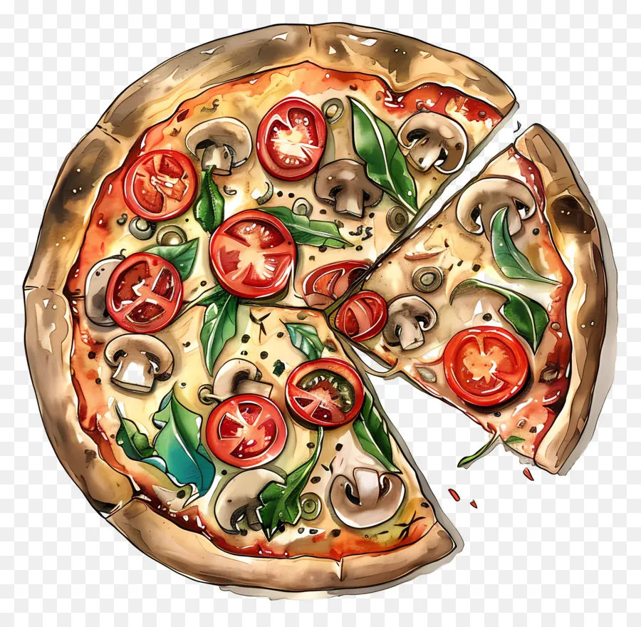 Pizza，Tomates PNG