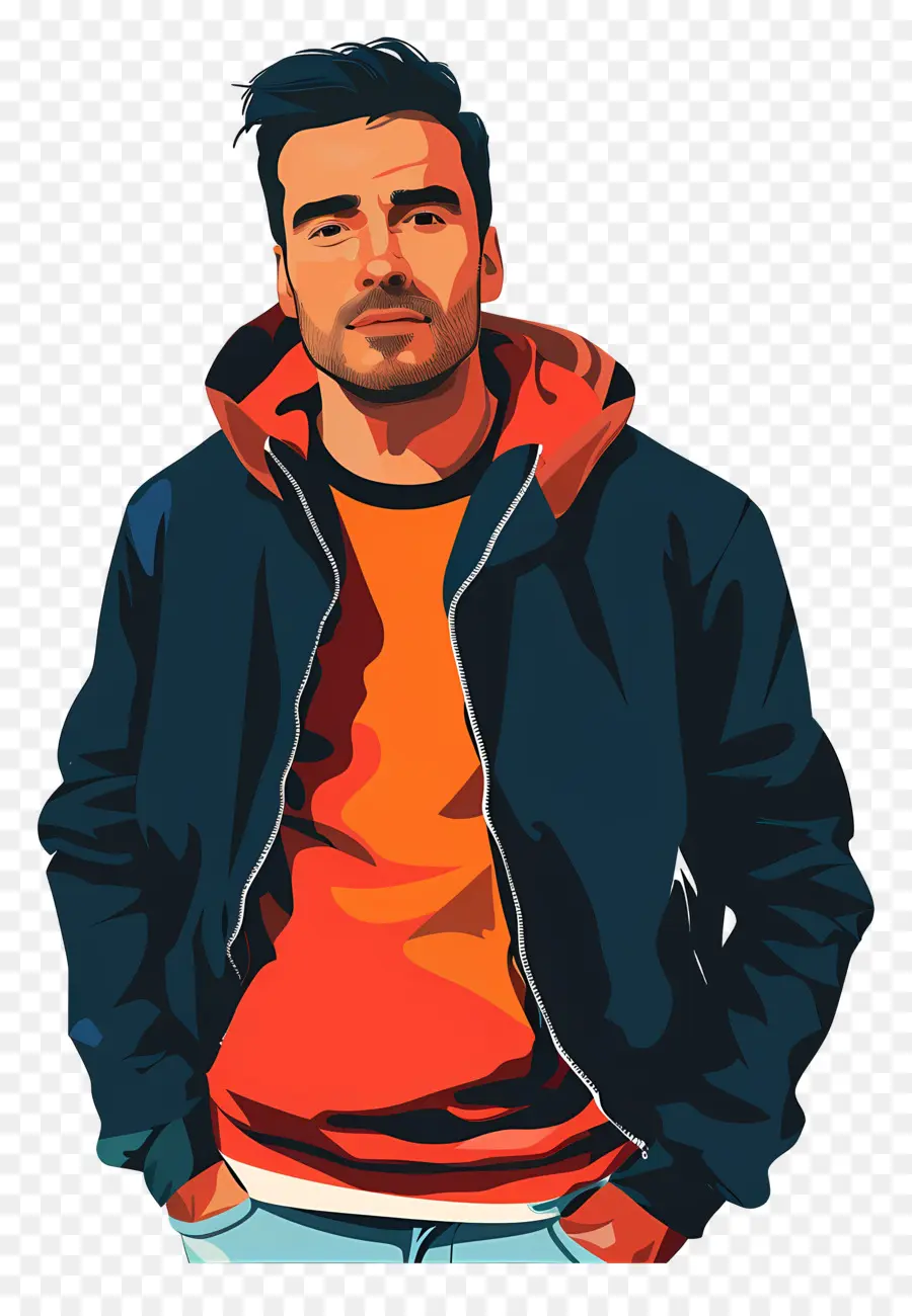 Homem Dos Desenhos Animados，Homem Na Jaqueta PNG