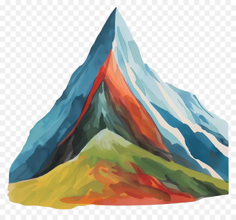 Top View Mountain，Montanhas Coloridas PNG