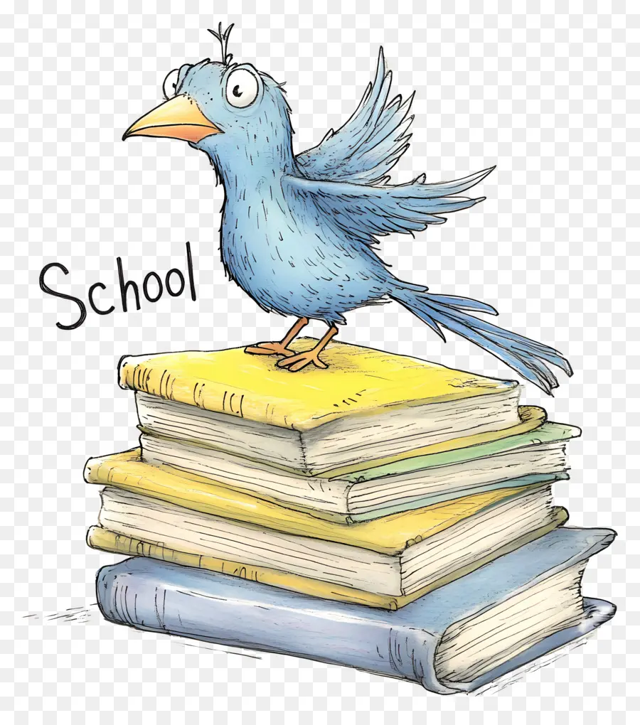 Bird On Books，Escola PNG