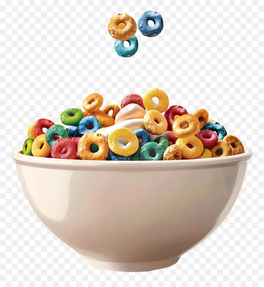 Tigela De Cereal，Cereal Colorido PNG