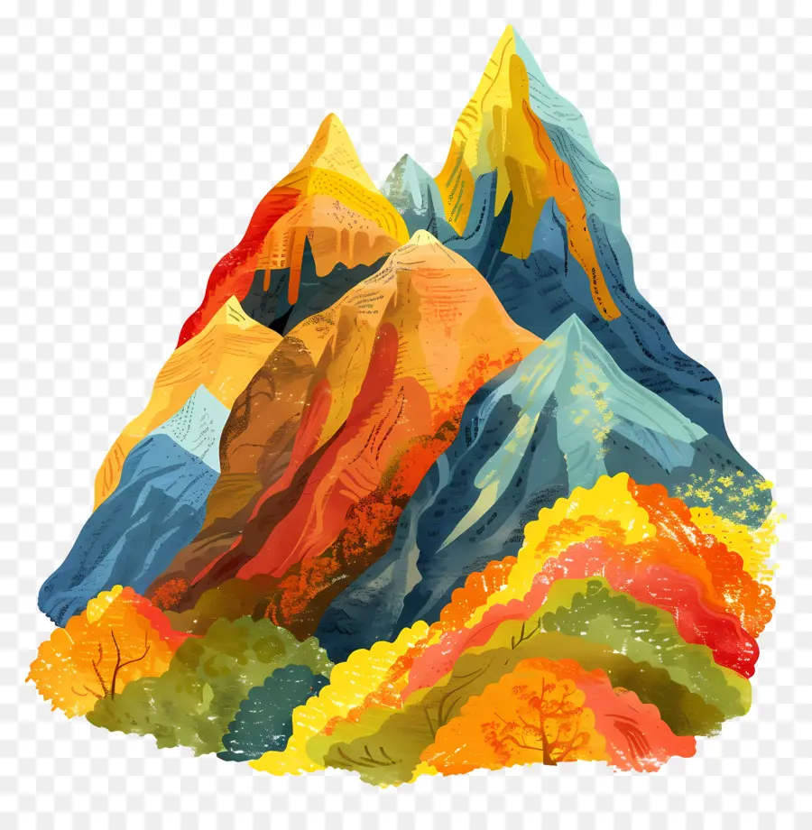 Montanhas Coloridas，Paisagem PNG