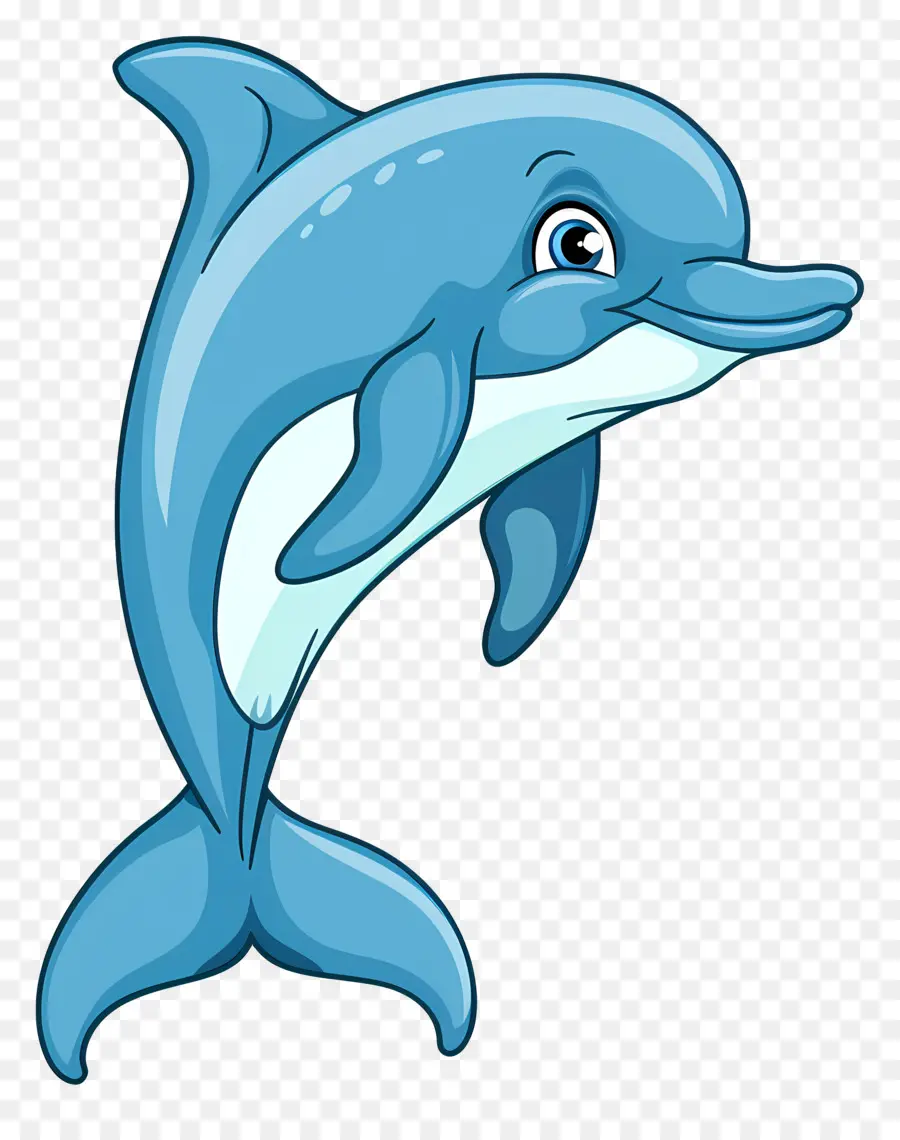 Cartoon Dolphin，Golfinho Azul PNG