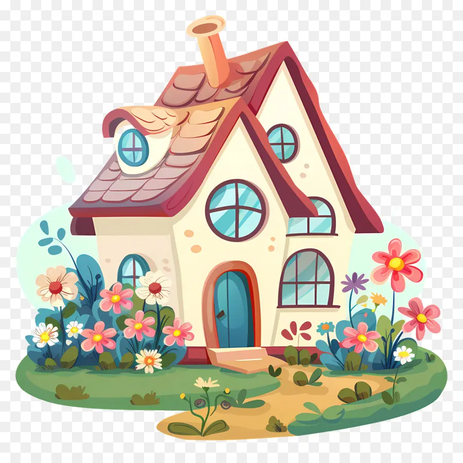 Cartoon Casa，Pequena Casa Fofa Doodle PNG