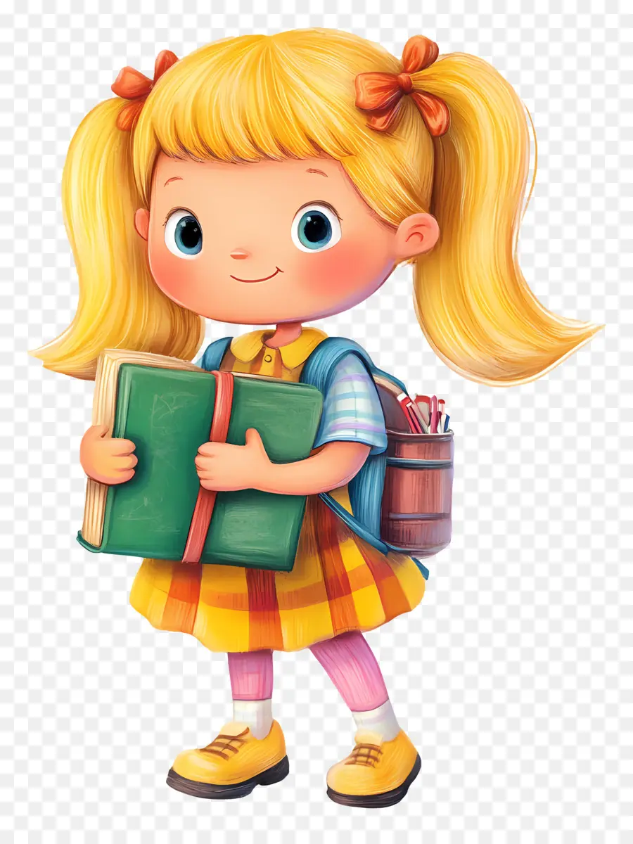 De Volta à Escola，Garota Com Livros PNG