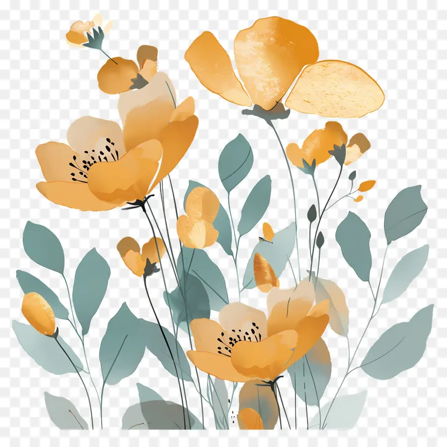 Flores De Ouro，Flores Amarelas PNG