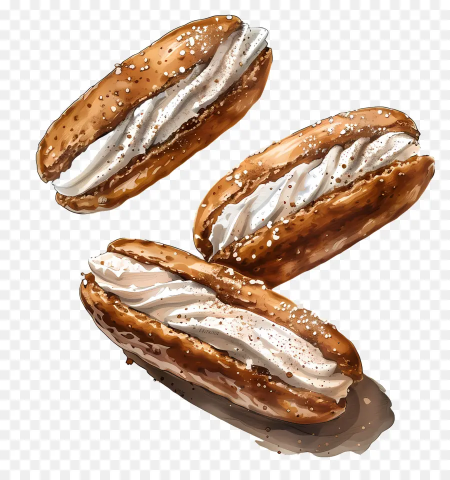 Eclairs，Pufos De Creme PNG