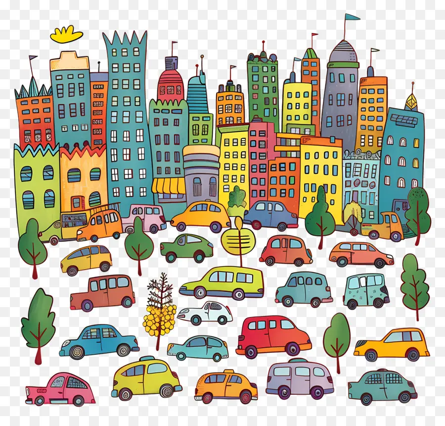 Carros Na Cidade，Paisagem Urbana PNG