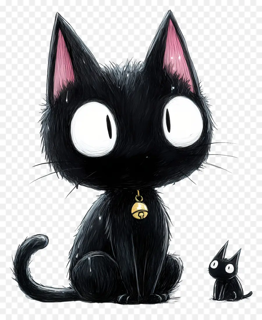 Kuromi，Gato Preto PNG