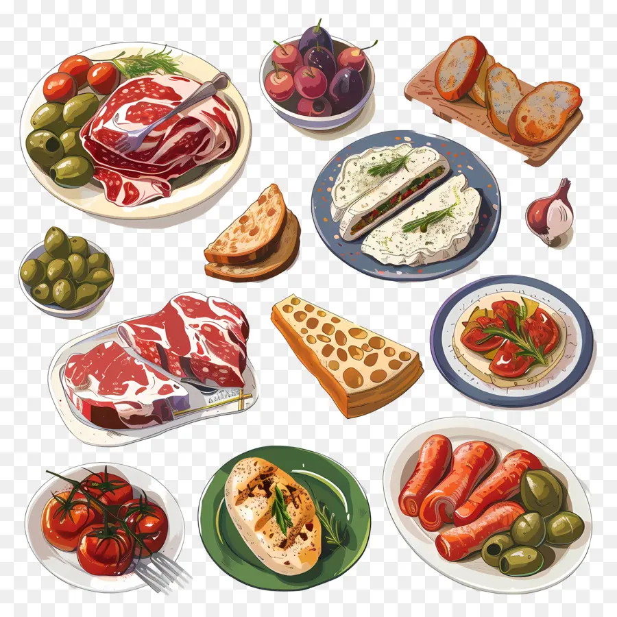 Comida Espanhola，Comida Variada PNG