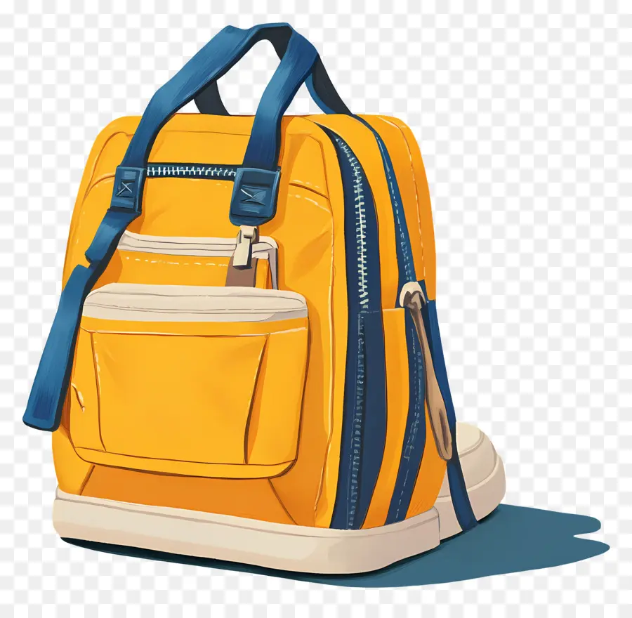 De Volta à Escola，Mochila Amarela PNG