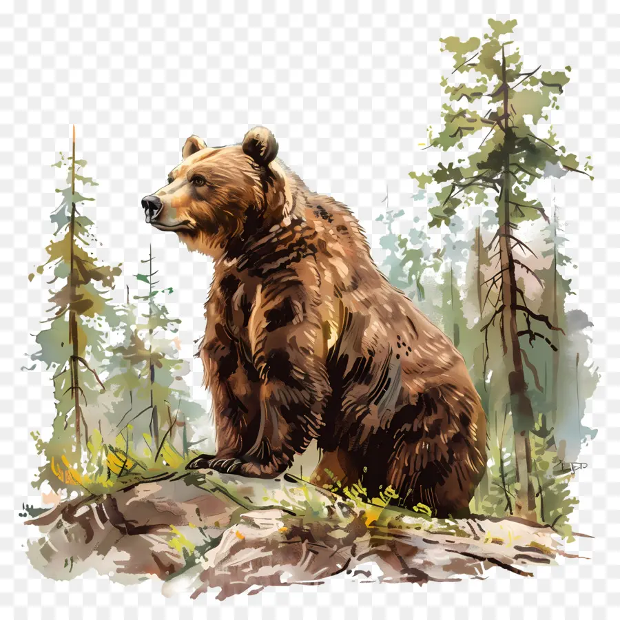 Urso Na Floresta，Urso Pardo PNG