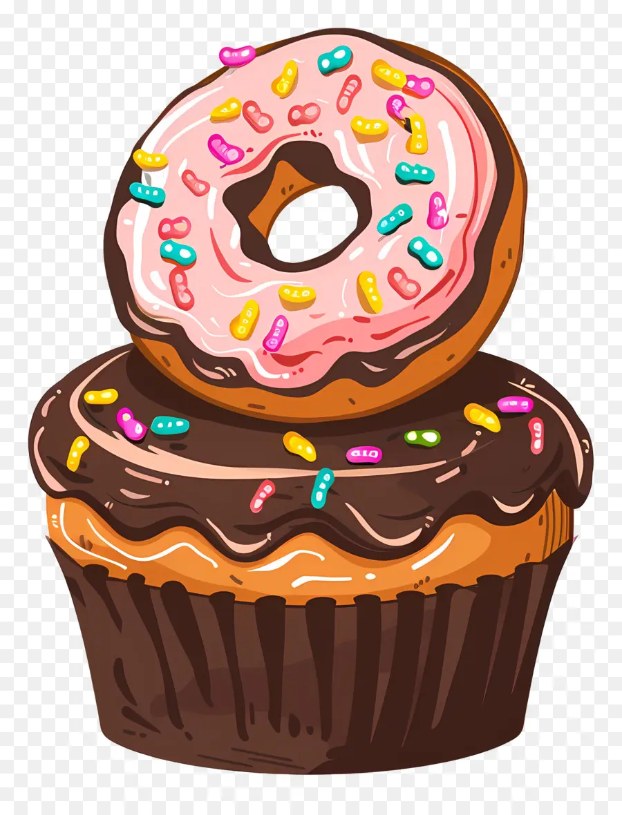 Cupcake De Chocolate，Cupcake E Donut PNG