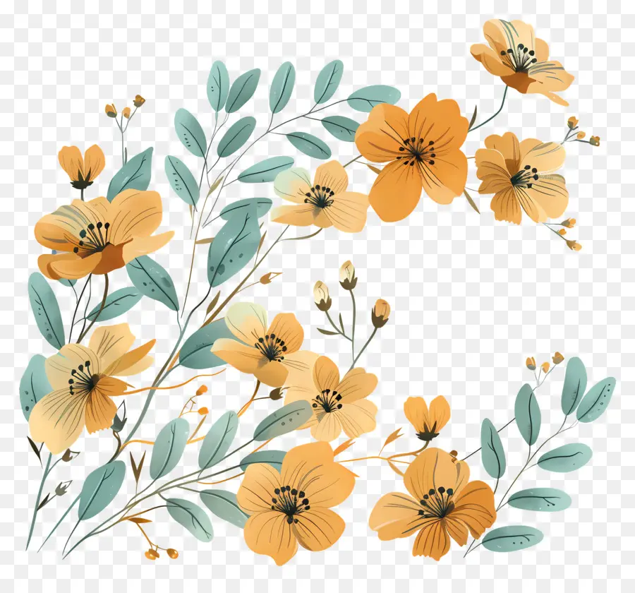 Flores De Ouro，Flores Amarelas PNG