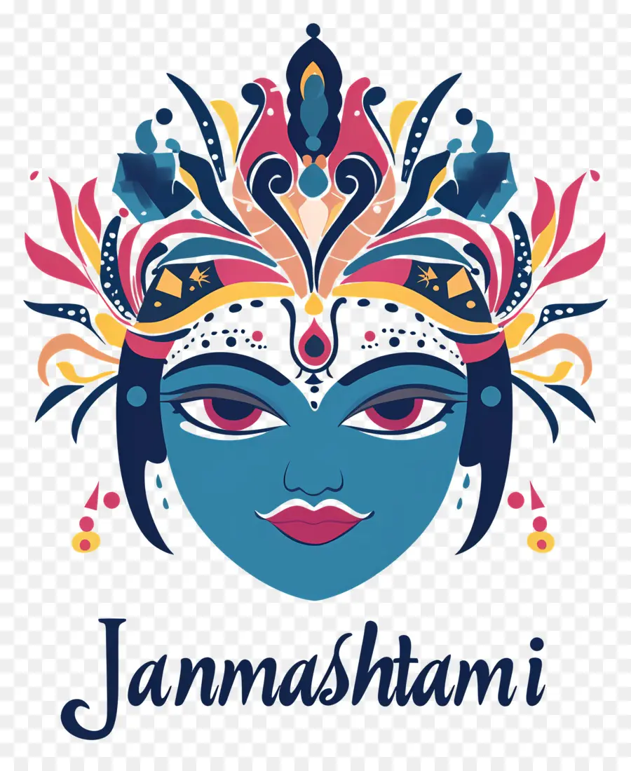 Janmashtami，Arte Facial De Janmashtami PNG