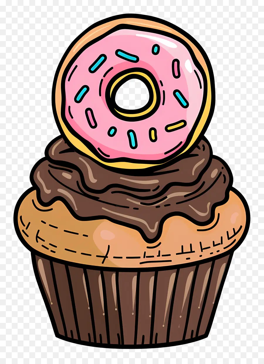 Cupcake De Chocolate，Cupcake E Donut PNG