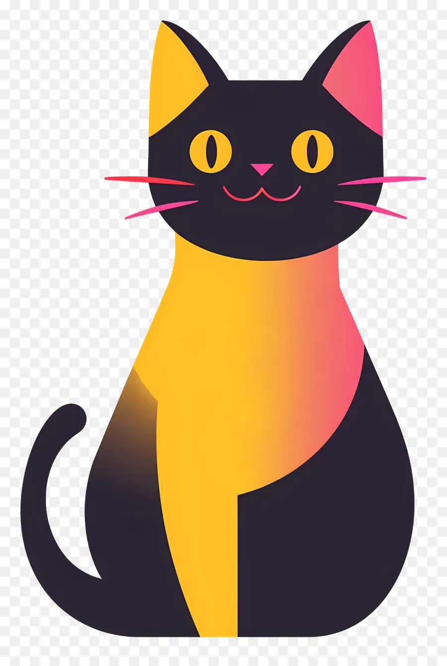 Gato Dos Desenhos Animados，Gato Preto E Amarelo PNG