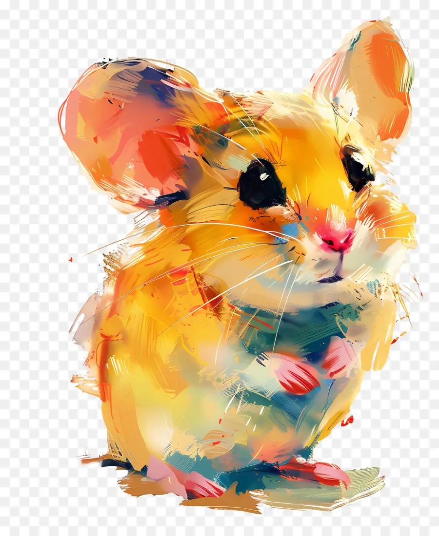 Rato Fofo，Hamster Colorido PNG