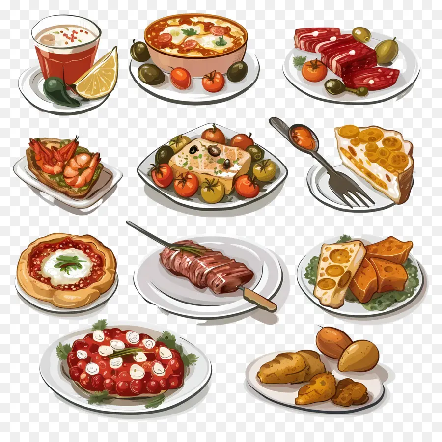 Comida Espanhola，Comida Variada PNG